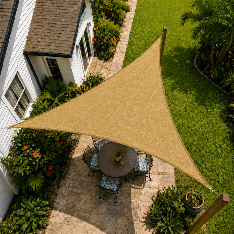 Voile d'ombrage avec quincaillerie Amgo, Beige sable, 16 pi x 22 pi