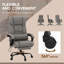 Chaise de bureau inclinable de massage grise avec télécommande et table à manger ajustable