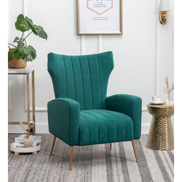 Etta Avenue™ Milana Velvet Wingback Chair & Reviews | Wayfair