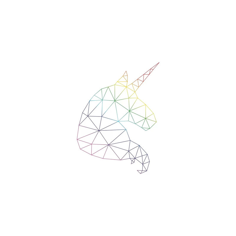 Rainbow Unicorn Portrait by Nouveau Prints - Wrapped Canvas Gallery-Wrapped Canvas Giclée, 20.32 cm H x 30.48 cm W