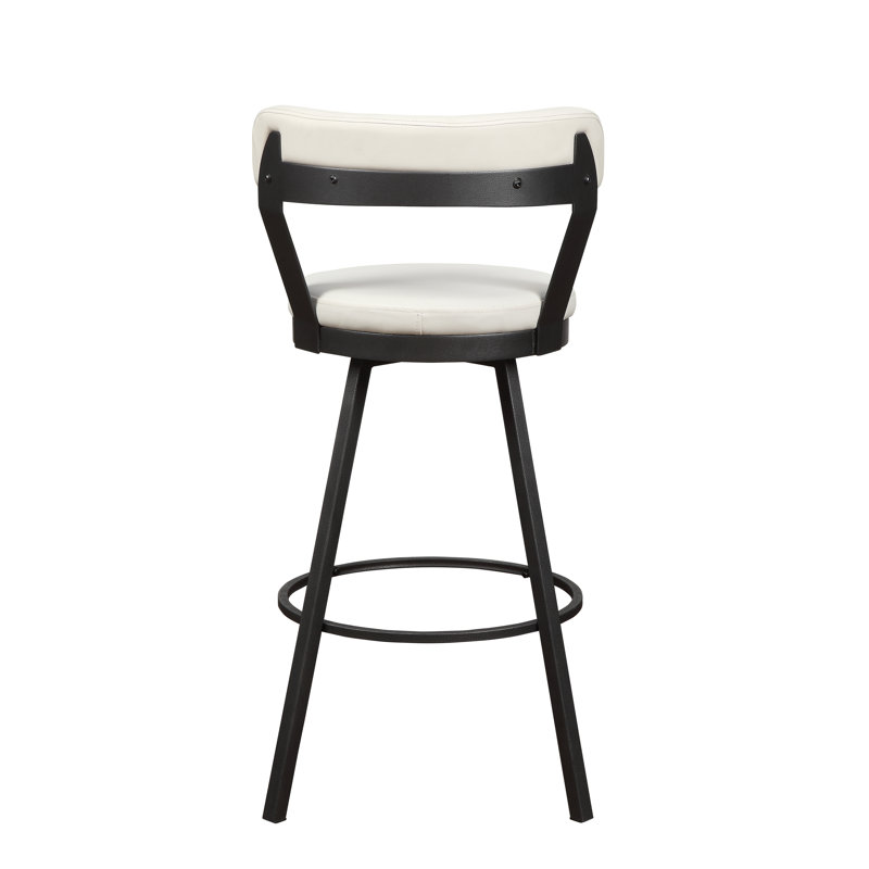 Laub Swivel Upholstered Counter Stool, White, Counter Stool (25.5" Seat Height)