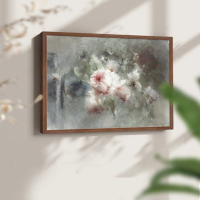 Motif floral rétro - impression encadrée