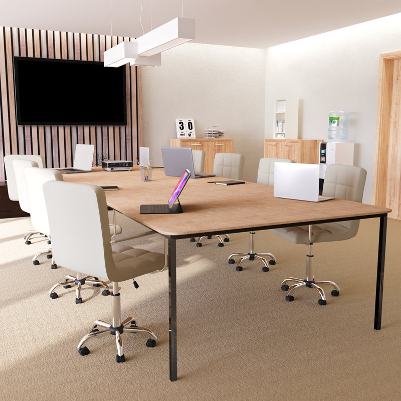 Office Desk Chair With Arms, Adjustable, Swivel, Comfortable Desk Chair, UKFR Certified, Beige