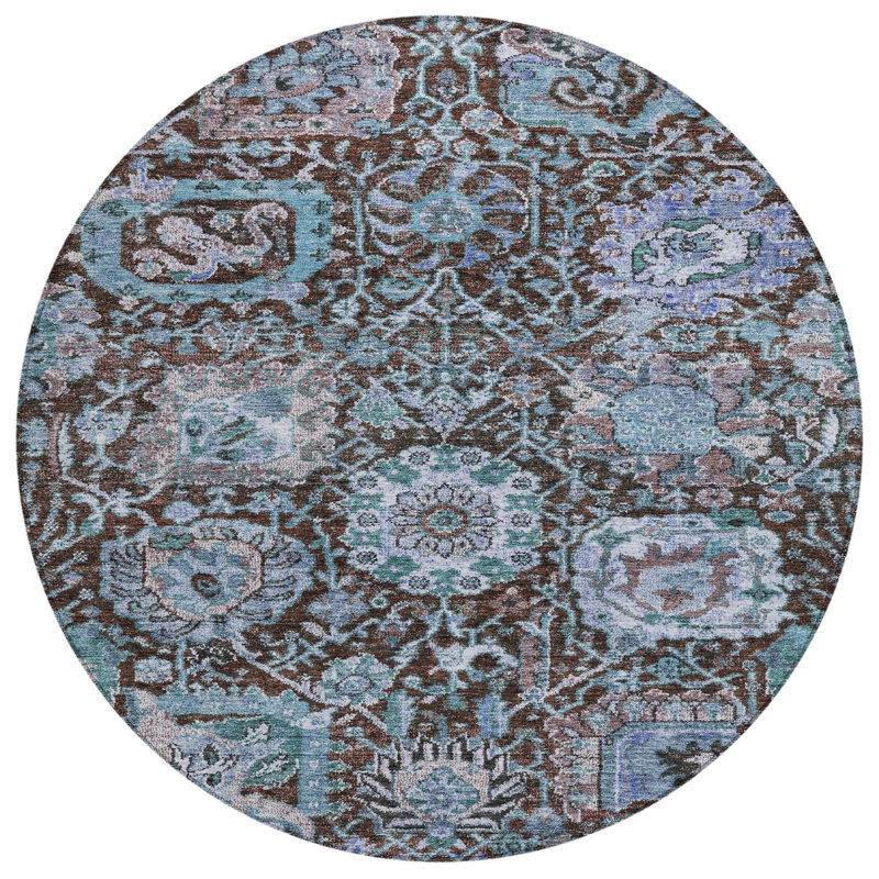 Verona Chocolate Washable Indoor-Outdoor Rug - , 3' x 5'