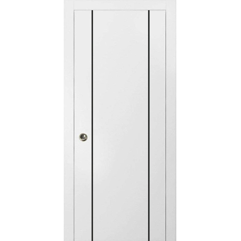 Finition en bois massif manufacturé, Satin blanc, 28 po x 80 po