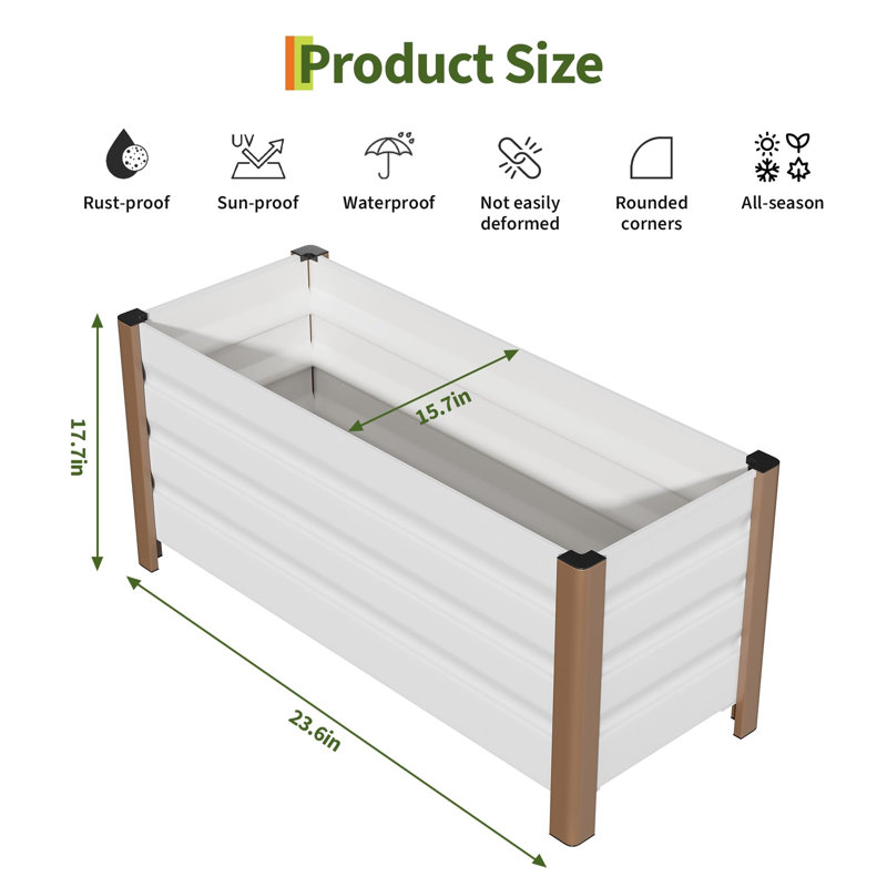 Planter, 45cm H x 100cm W x 40cm D, White