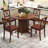 42" Wooden Kitchen Table Round Dining Table With Pedestal Base For 4-6 People