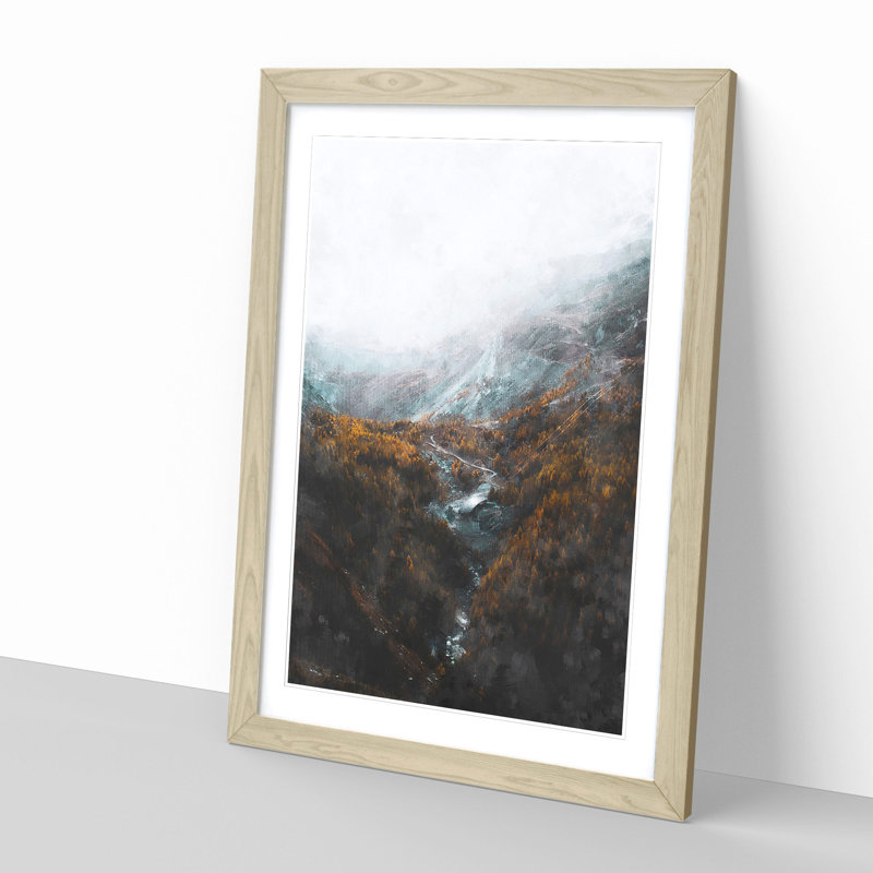 Zermatt In Switzerland - Single Picture Frame Painting on MDF, 33cm H x 24cm W x 2cm D, Oak Framed