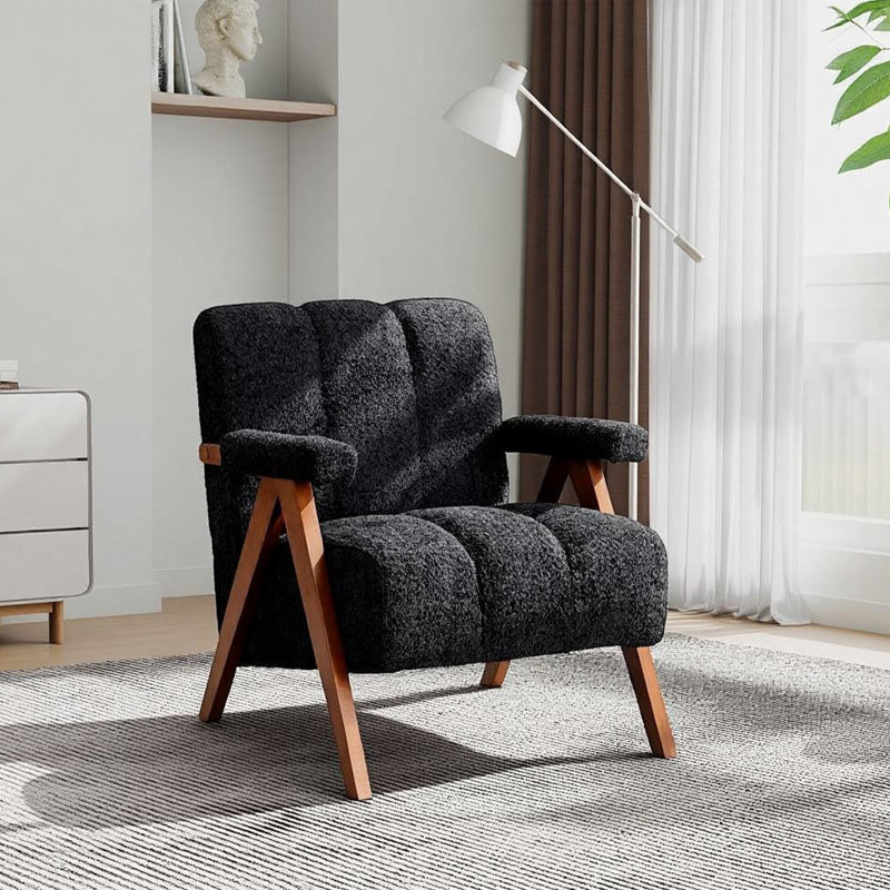 Chaise d'appoint 30,31 po Mid-Century, Black