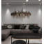Décoration murale de luxe en métal bronze, art géométrique abstrait avec structure linéaire en couches