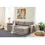 Élégant canapé-lit d'angle, brun, 90,6 po x 28,3 po x 43,3 po | Structure 100% bois de sapin, tissu 100% polyester de lin | Coussins amovibles, coffre de rangement, assemblage facile-247902360