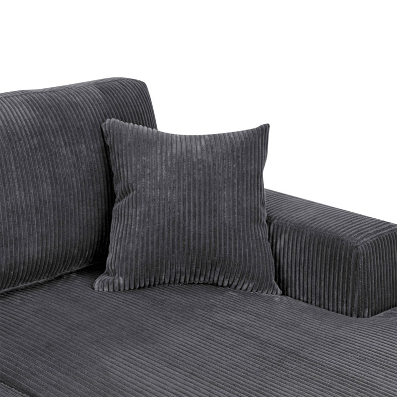 Canapé modulaire 3 pièces en velours côtelé 3 pièces, Gray