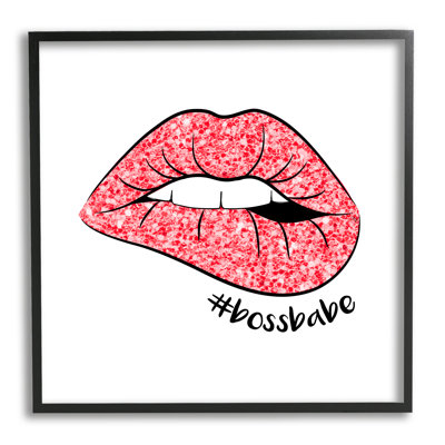 «Hashtag Bossbabe Glam Lips On Wood» par Martina Pavlova, impression