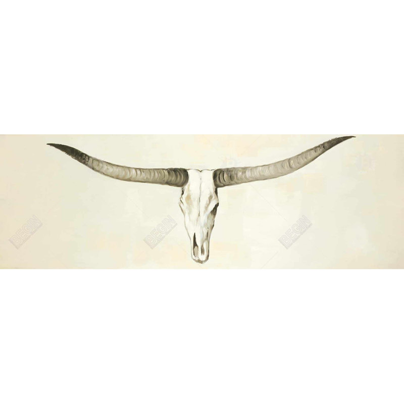 "Crâne de bovin Longhorn" sur toile