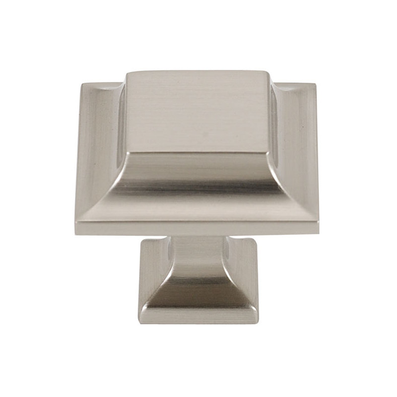 Millenium Square Knob, 1.25" H x 1.25" W x 1" D, Satin Nickel