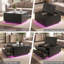 Table basse avec rangement relevable, table basse carrée à DEL avec tiroirs coulissants doubles, table centrale à compartiments cachés pour le salon-1432456851
