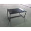 Table basse en verre noir, petite table basse, canapé en verre avec pieds en métal, table