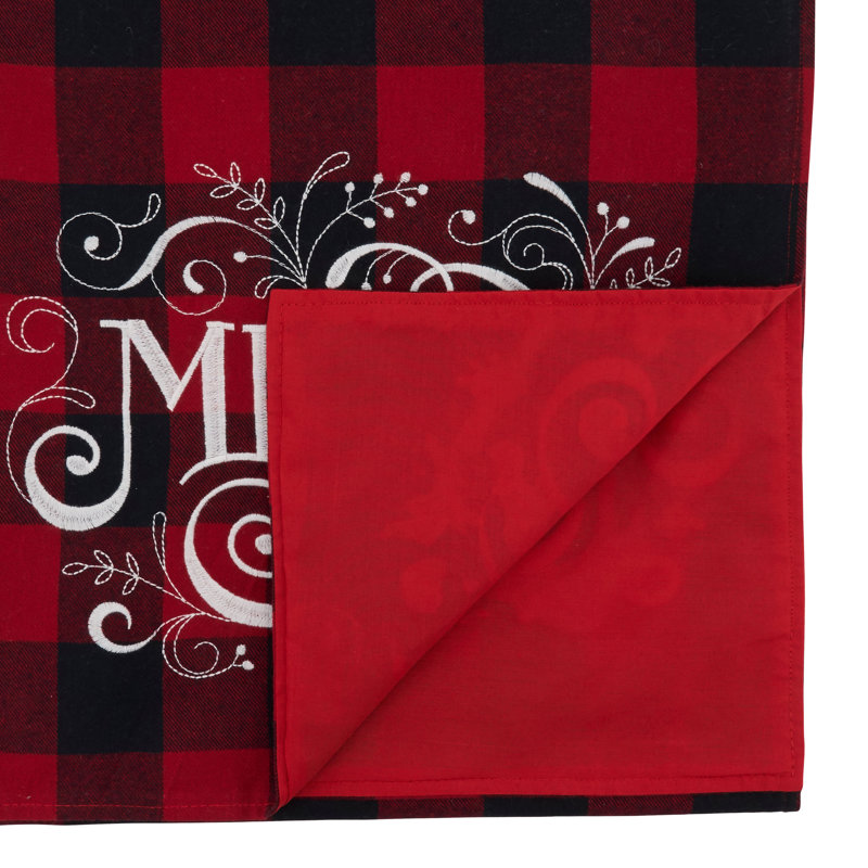 Laine Plaid Cotton Blend Christmas Table Runner