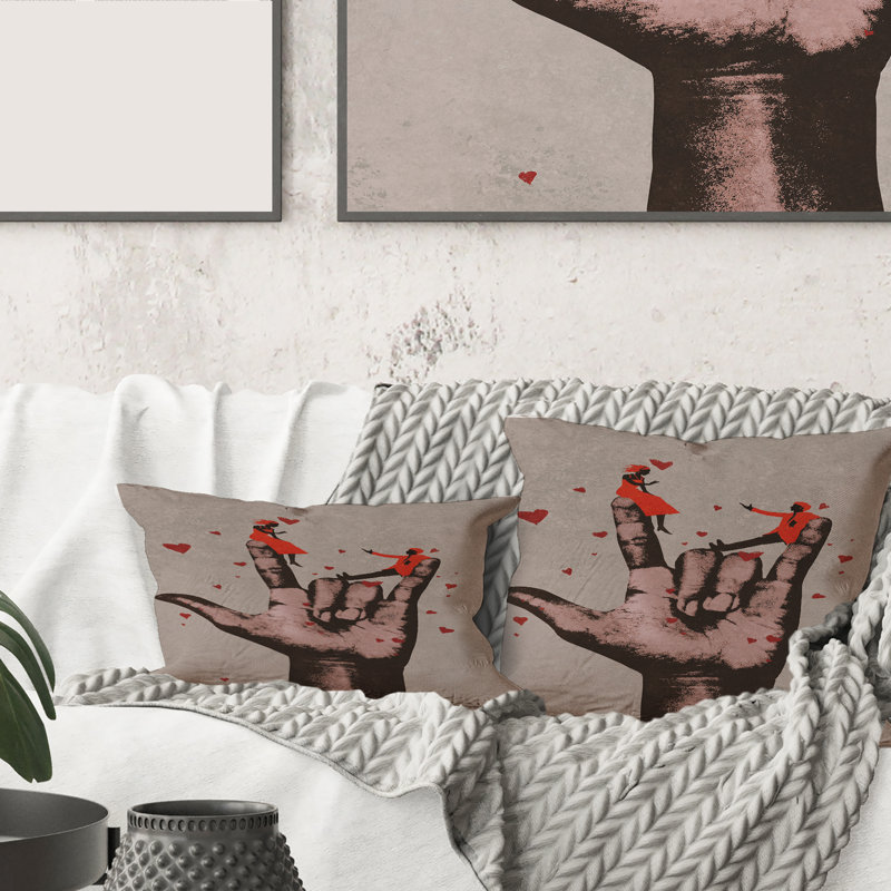 Housse de coussin rectangulaire avec insert I Love You