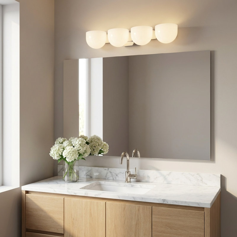 Applique murale pour salle de bain Dalisha, Nickel poli, 4