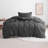 3 Pieces Duvet Cover Set, Stripe Washed Microfiber Comforter Cover with Zipper Closure - NTBAY-926475108-921878293