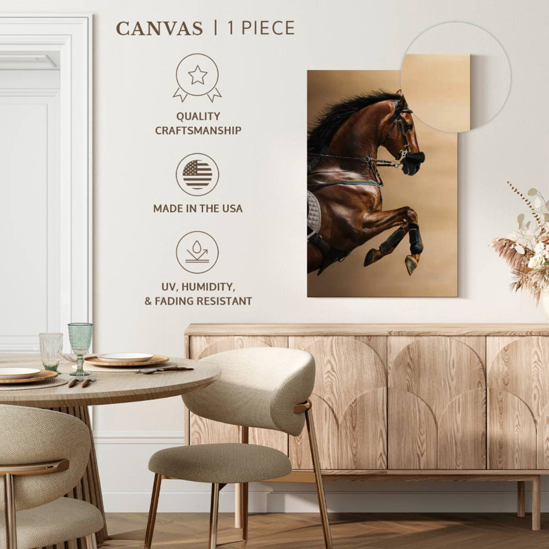 Cheval sautant, H 48 po x l 32 po