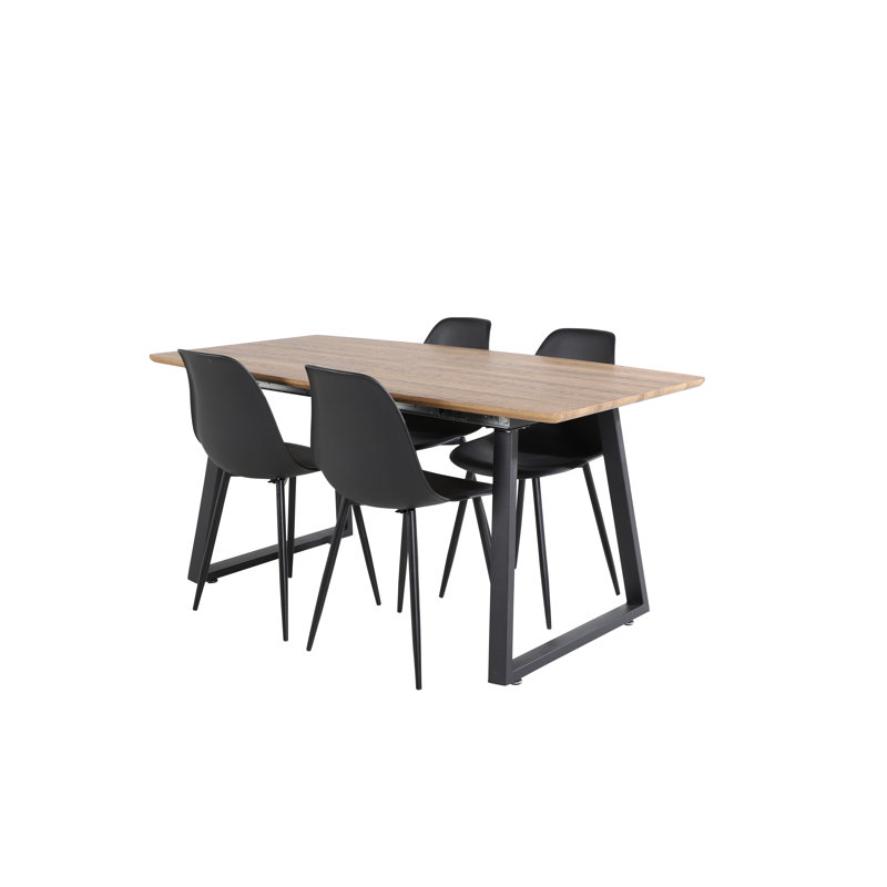 Nevis Butterfly Leaf Dining Set, Black