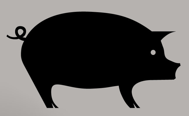 Décalcomanie murale porc, Noir