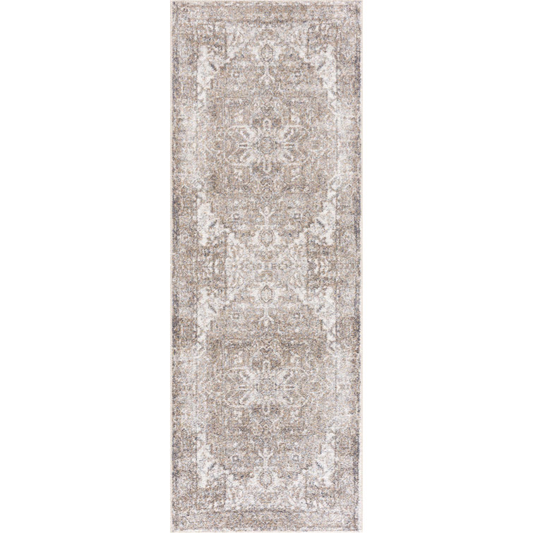 Herae Machine Washable Oriental Brown Area Rug