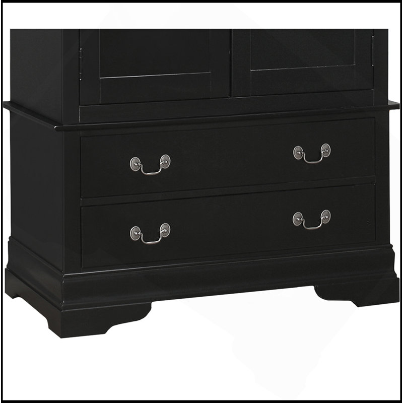 Armoire traditionnelle noire élégante, Noir