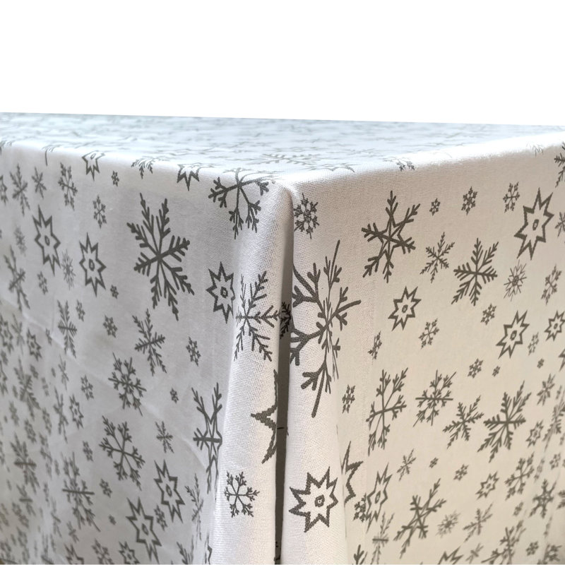 Casandra Tablecloth, Silver/White