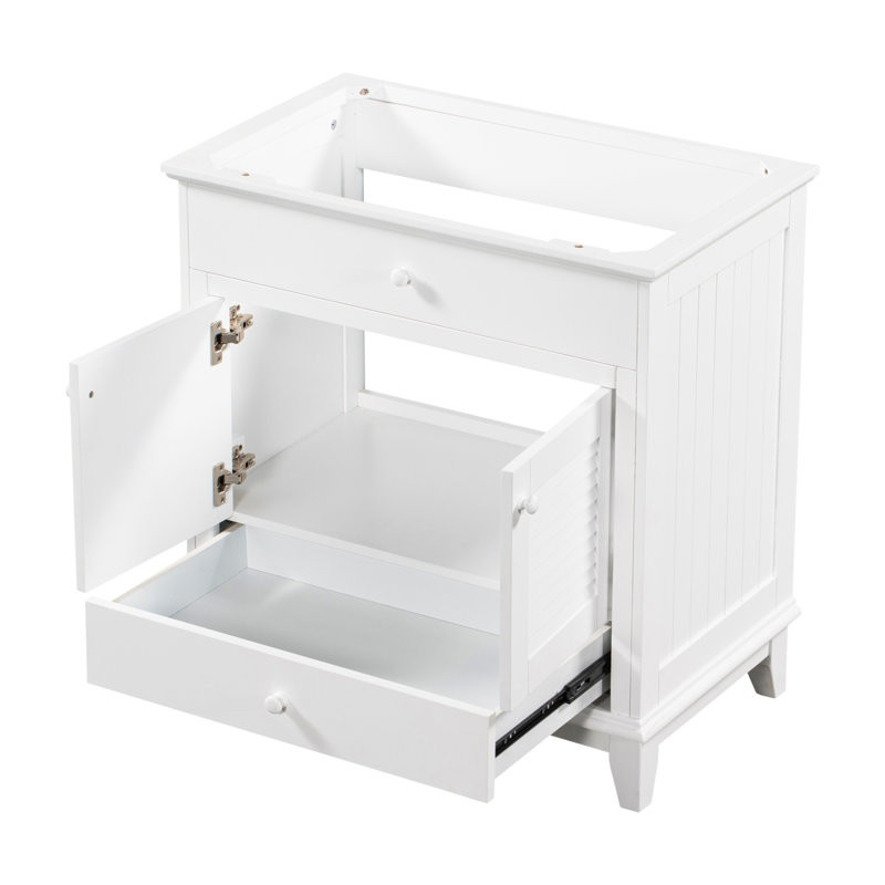 【Sink Not Included, Only Vanity Base Cabinet】30" Bathroom Vanity Base Without Sink, Bathroom Cabinet With Two Doors And One Drawer