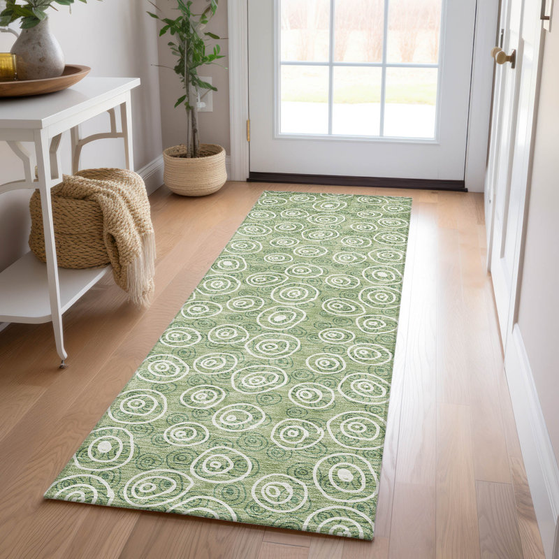 Washable Geometric Indoor / Outdoor Rug, Runner 2'3" x 7'6"