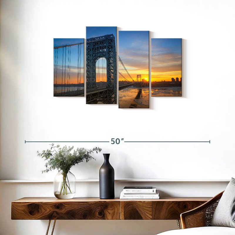 Lilie George Washington Bridge At Sunrise, 22" H x 36" W