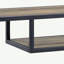 Console en chêne rustique et noir avec 2 tablettes