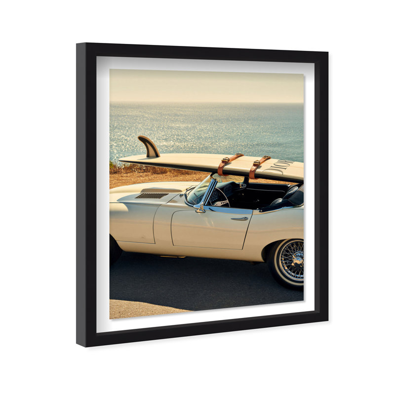Board on Jaguar II Shadowbox Transportation Print by Oliver Gal, Black Frame, 16 x 20, 21.5"H x 25.5"W, Black Shadowbox
