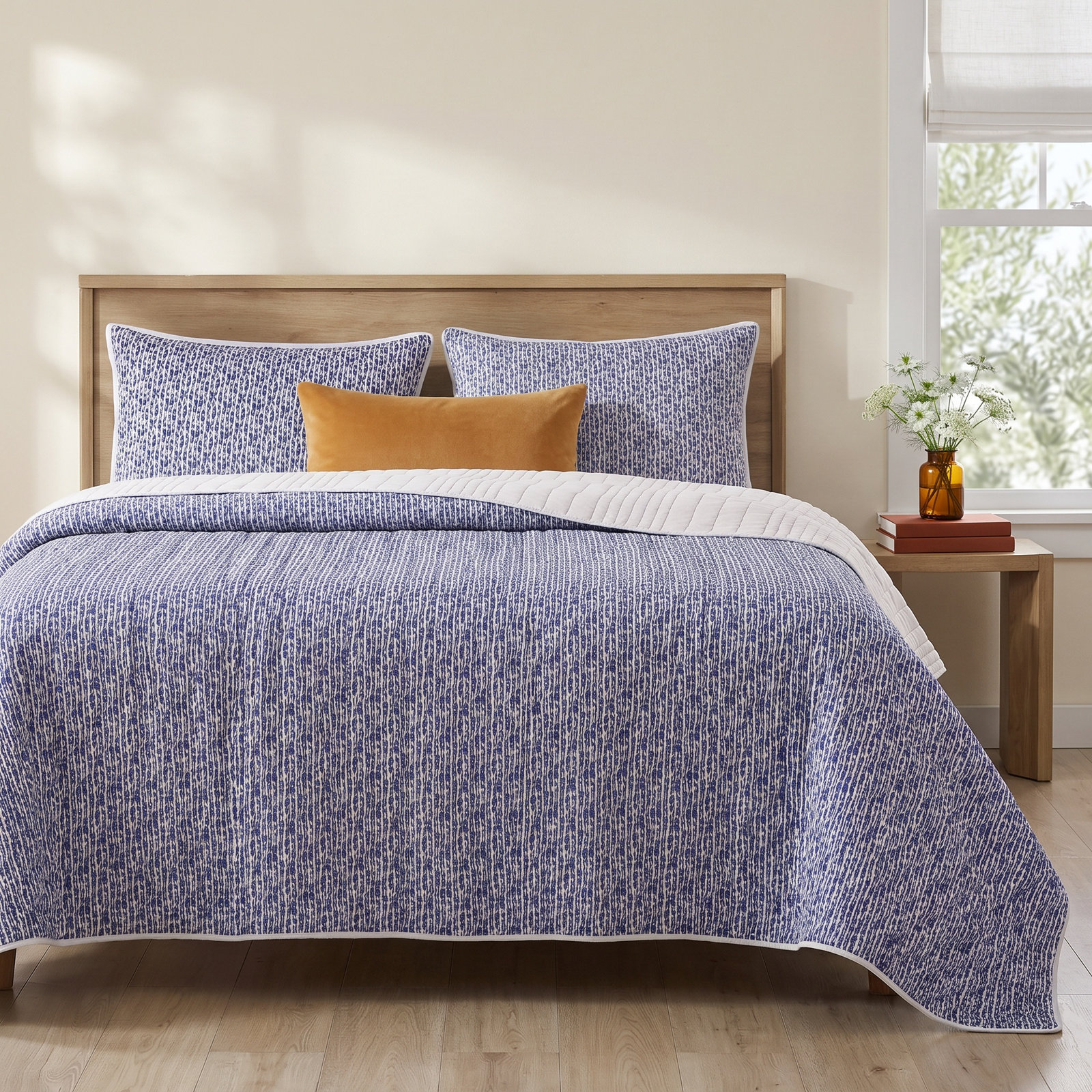 Boswick Cotton Quilt Set, Queen Quilt + 2 Standard Shams