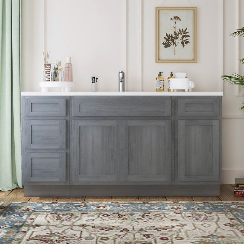 Base de meuble-lavabo simple 60 po seulement, Argent
