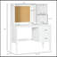 Bureau d'ordinateur avec tiroirs et tablettes, bureau personnel avec rangement et tableau en liège, table de poste de travail avec trou pour câbles, blanc