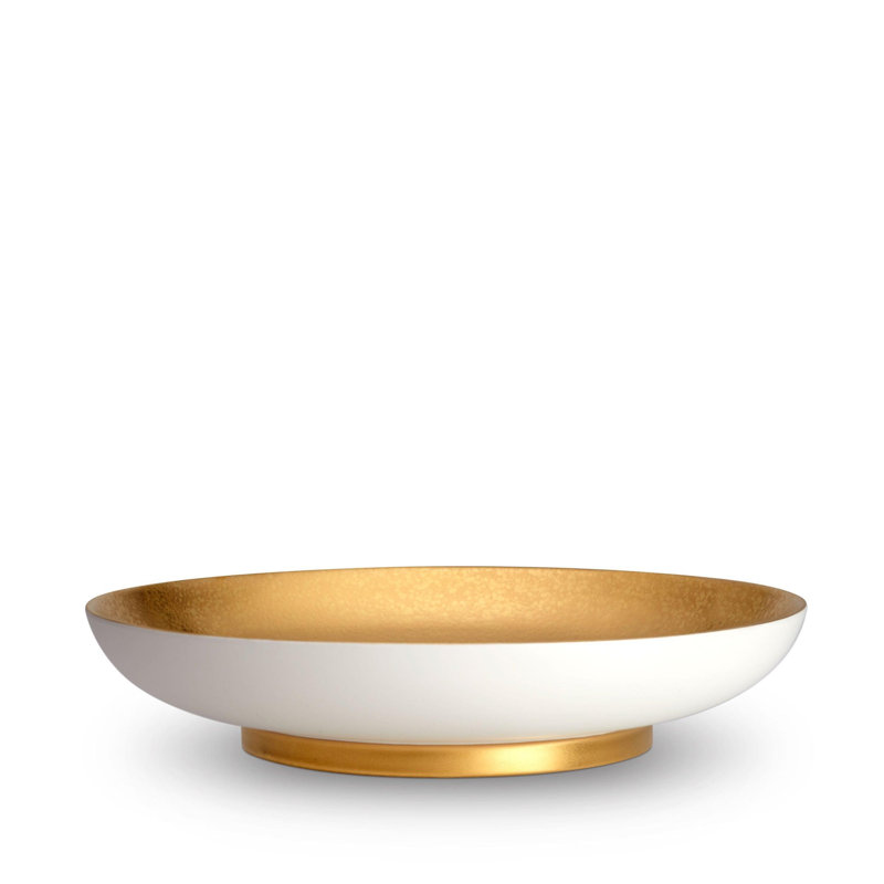 Alchimie Coupe Bowl, 12", Gold/White