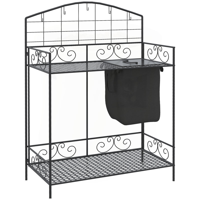 Versatile Folding Garden Workbench with Multiple Functionalities for Outdoor Use
