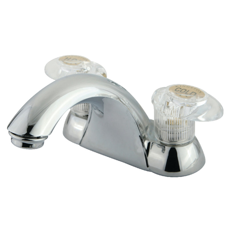 St. Charles Centerset Bathroom Faucet, Polished Chrome, With Plastic Pop Up Drain