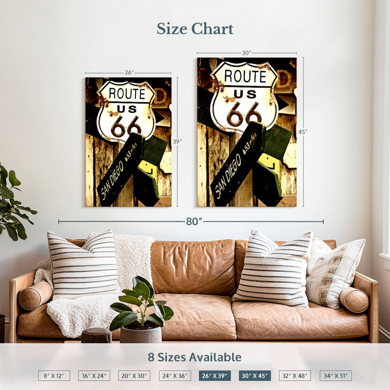 Mehar Route 66 Sign, 39" H x 26" W