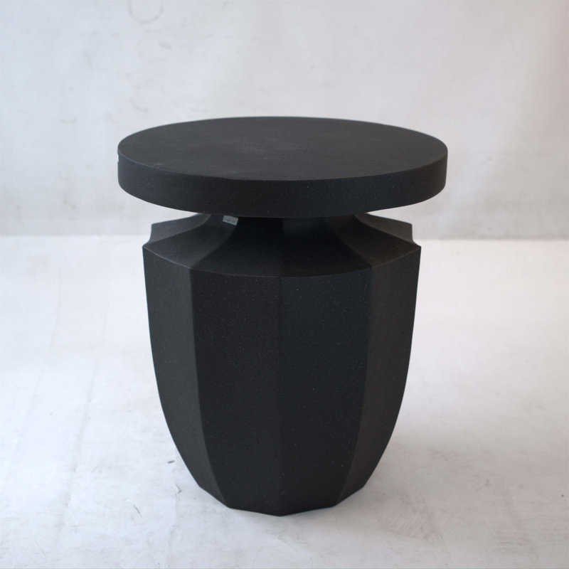 Table de bout décorative de jardin, H 20,3 po, moderne, robuste, robuste, en faux terrazzo, table d'appoint, table d'appoint, pour l'intérieur et l'extérieur