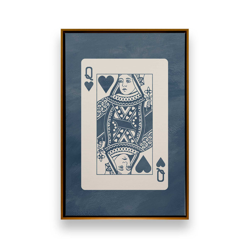 Impression sur toile Denim Queen Card, Or poli, H 36,75 po x l 24,75 po