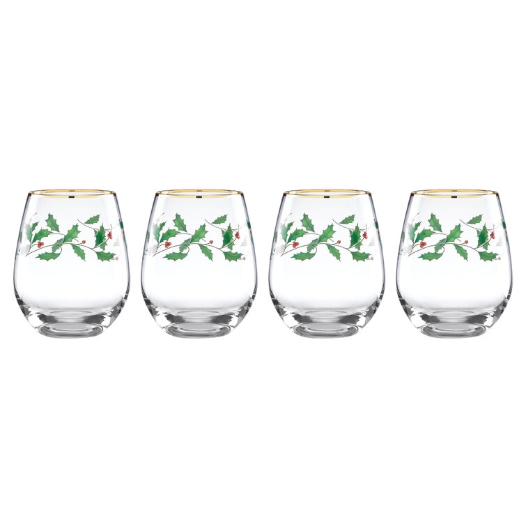 Lenox Holiday 4-Piece Single Wine Glass Set & Reviews