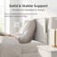 Base de lit pleine grandeur blanche en bois massif avec tête de lit à panneau, base de lit scandinave minimaliste en bois sans sommier, cadre de lit de ferme-1984258616