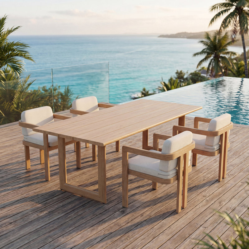 Chaise de salle à manger sans assemblage, table de salle à manger à assemblage rapide, résistante aux intempéries, imperméable, résistante aux rayons UV, idéale pour les jardins, les patios et les cuisines