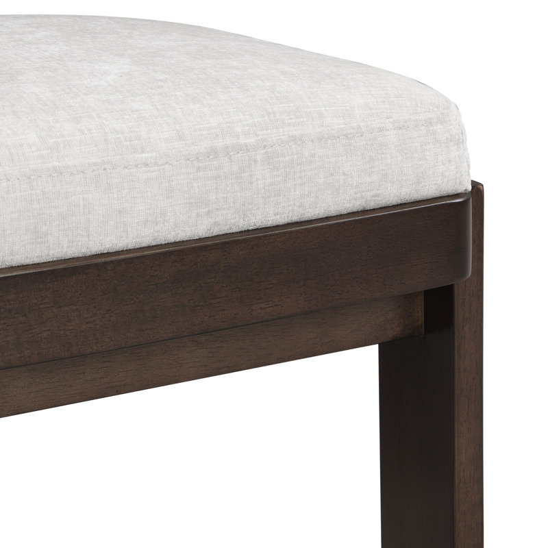 2 chaises de salle à manger rembourrées: tissu de siège gris, bois d'hévéa brun foncé, support de 330 lb, chaises de maison polyvalentes: mousse, pieds en bois d'hévéa, poids, design élégant