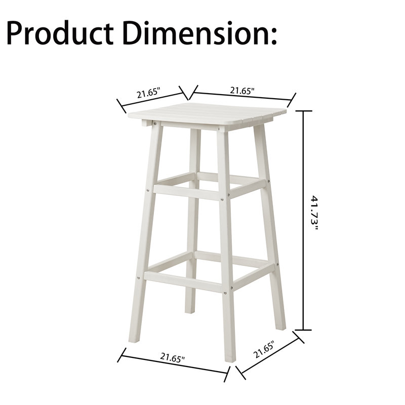 Rhonisha Square Outdoor Bar Table, White